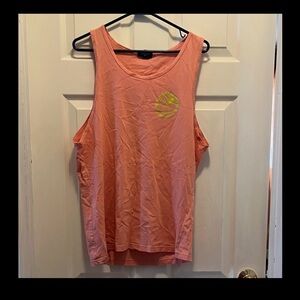 Forever 21 Peach Tank Top with Lime Graphic